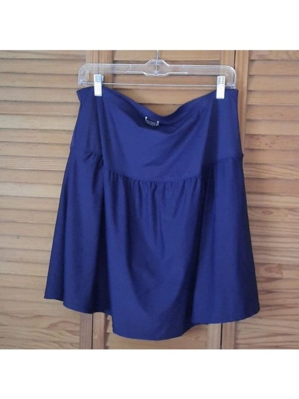 Island Escape Woman NWT Navy Blue  Elastic Waist Tiered Swim Skirt Size 22